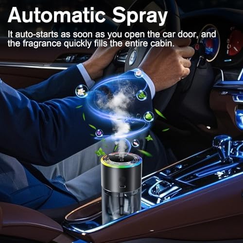 Amor Lyris Smart Car Air Freshener Diffuser, 170ml/5.7FL OZ, Air Freshener Car Lasts for 6 Months, Car Fragrance Intelligent Auto On/Off, Ultrasonic Mist, 5 Modes, RGB Music Syncing Light, Ocean - Image 2