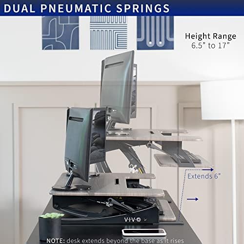 VIVO Dark Gray 36 inch Standing Desk Converter, DESK-V000VG - Image 5