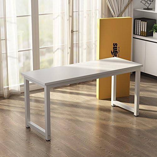 Tribesigns Computer Desk, 63 inch Large Office Desk Computer Table Study Writing Desk for Home Office, White - Image 7