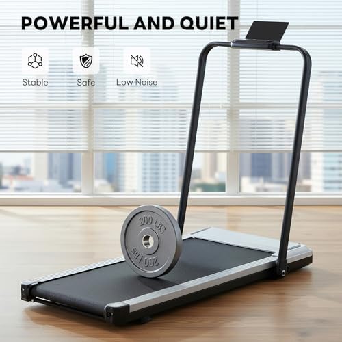 Sweetcrispy Walking Pad Treadmill for Home Office, Compact Quite Under-Desk Treadmills with Adjustable Speed and Remote Control, Portable & Slim Design for Workouts Fitness - Image 3