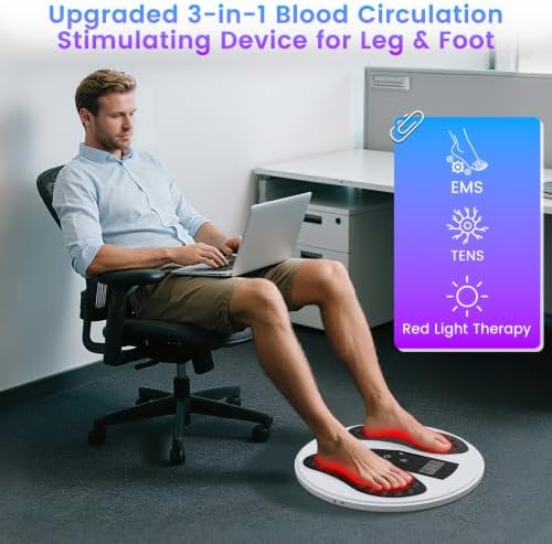 EMS Foot Massager with Infrared Therapy for Neuropathy,Foot Circulation Stimulator for Pain Relief,10 Modes & 20 Strengths for Plantar Fasciitis,Swelling,Cramps,RLS - Image 3