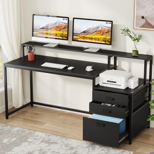 Tribesigns 63 Inch Computer Desk with File Drawer Cabinet, Home Office Desk by Tribesigns