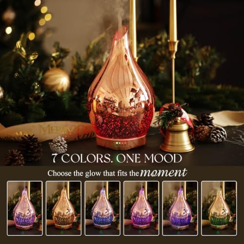 Porseme 280ml Remote Essential Oil Diffuser 3D Glass Ultrasonic Mist 7H - Image 4