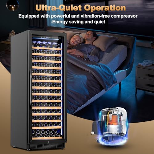 24 Inch Wine Cooler Refrigerator,179 Bottles Wine Fridge Large Capacity Professional Wine Cellars with Powerful Compressor,Quiet Operation and Elegant Design, Black - Image 5