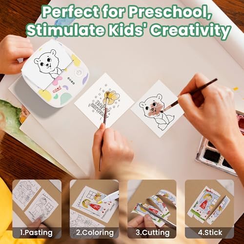 Mini Sticker Printer, AHM2 Sticker Maker Machine for Kids 2PCS - Image 4