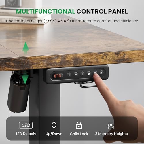 Brown 47x24 in Electric Standing Desk, 0.8 Inch Thick Tabletop - Image 6