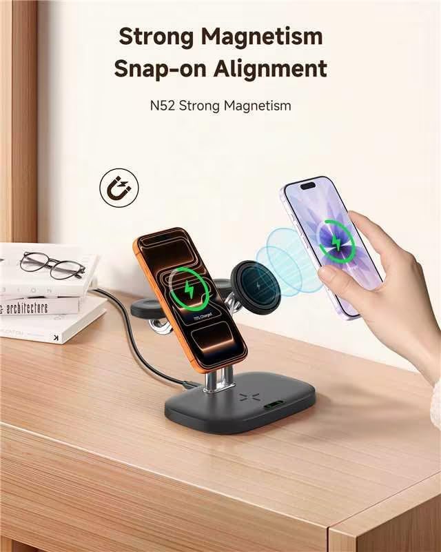 5-in-1 Magnetic Wireless Charger Dual Phone & Dual 5W Fast for Apple Watch - Image 5