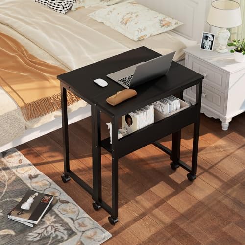GreenForest Folding Desk with Wheels, 31.5" Rolling Table for Small Spaces - Image 2