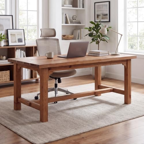 63‑Inch Solid Wood Executive Desk with Thick Legs - Image 3