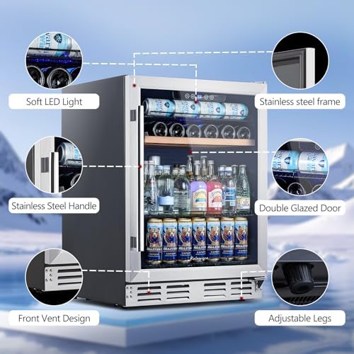Kalamera Mini Fridge 24 Inch Undercounter Beverage and Wine Cooler - Image 5