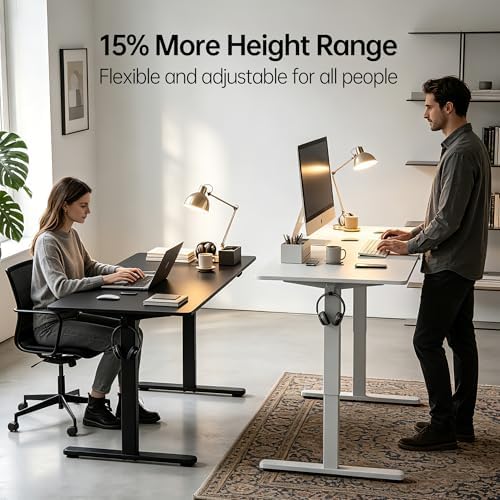 48 x 24 Inch Electric Standing Desk, 3 Memory Presets, White - Image 5