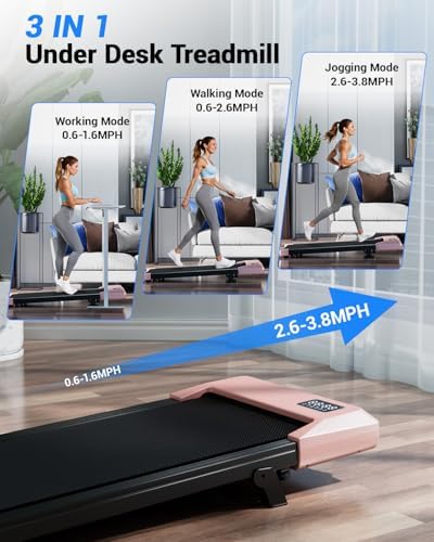 Superun Walking Pad with 6% Incline, 2.5HP Treadmill, 0.6-3.8 MPH, 300 lbs - Image 4
