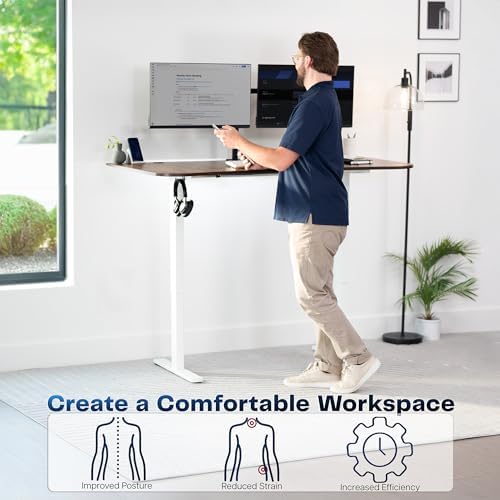 VIVO Rustic Vintage Brown 63 x 32 in Standing Desk, DESK-KIT-1W1N - Image 4