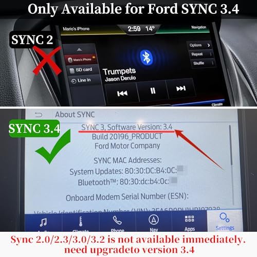 Carplay USB Interface Hub, HC3Z-19A387-B/D/E/F/G Upgrade USB/Type-C Module Support Apple Carplay Android for Ford F-150 SYNC 3 Version 3.4 Support Fast Charging - Image 2