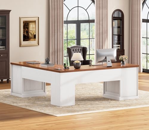 SEDETA L Shaped Office Desk with 4 Drawers Storage, 67"x67" Executive Desk - Image 3