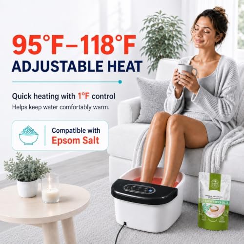 RIGHTMELL Foot Soaking Tub with Heat, Red Light, Bubble Spa & Timer - Image 4