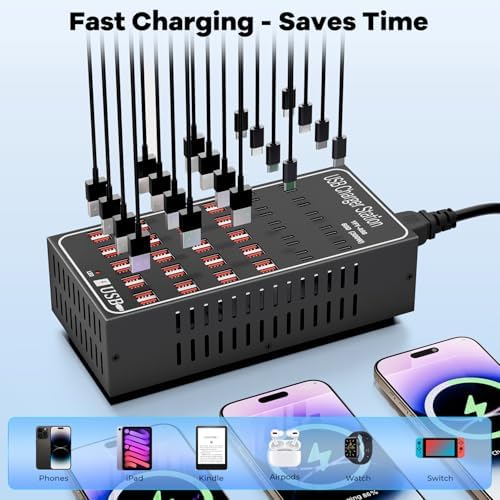 Charging Station for Multiple Devices, Vantacent89 Multiple Charger Station with Multiple Fast Charging 60 Ports - Image 5