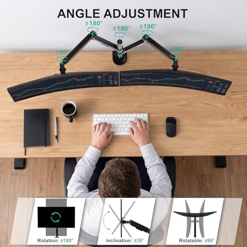 WALI Vertical Dual Monitor Mount for 13-40 inch Screens, up to 26.4 lbs - Image 4