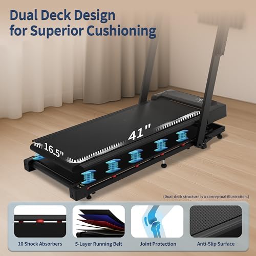 Foldable 4 in 1 Treadmill Walking Pad with Incline Remote Control Compact 3.0HP Under Desk Treadmill for Home Office Fitness 300 lbs Capacity with Handle Bar - Image 6
