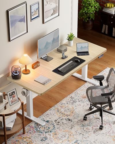 HUANUO 71 x 30 Inch Large Electric Standing Desk, Brushless Motor, Natural - Image 2