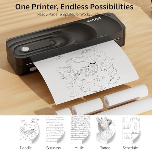 Wireless Portable Thermal Printer, Bluetooth Inkless Mobile Printer for Phone Laptop, Fit Various Sizes Thermal Paper 8.5"x11" US Letter A4, Included Carry Bag & Paper kit - Image 5