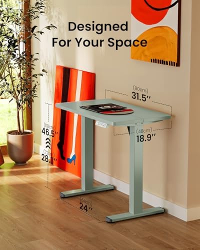 ErGear Height Adjustable Electric Standing Desk, 32 x 19 Inches Sit Stand up Desk, Memory Computer Home Office Desk,Green - Image 3