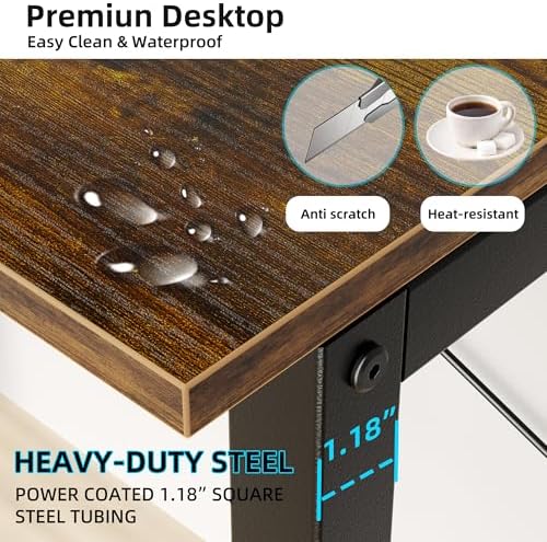 Aquzee Small Desk with Shelves, Computer Desk with Hutch, 31" - Image 5