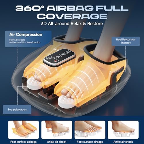 Foot Massager with Heat, Vibration & Rolling Compression - Plantar Fasciitis Relief, Neuropathy Pain Relief, Fits Size up to 13", Multiple Modes, Ideal Gifts for Men/Women - Image 6