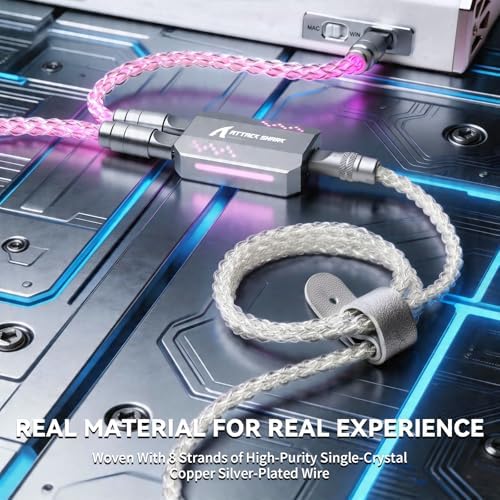 ATTACK SHARK C07 PRO Custom Braided USB-A to Dual Type-C Cable-White - Image 6