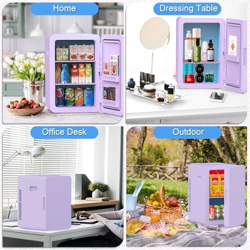 advwin 22L Mini Fridge for Bedroom, 30 Cans Portable Cooler & Warmer Compact Refrigerators with AC/DC Power for Skin Care, Beverage, Cosmetics, Food, Drinks, Office Desk Dorm Room - Image 7