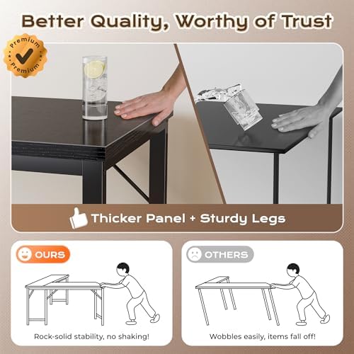 Huuger 63 Inch L Shaped Desk with 0.95 Inch Thicker Desktop - Image 6