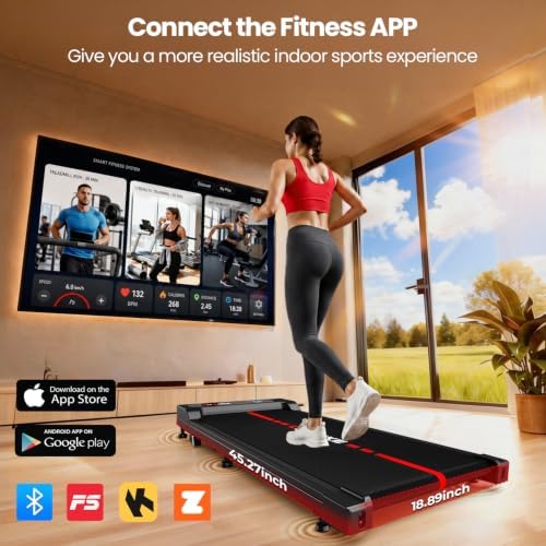 Walking Pad Treadmill for Home, Built-in Speaker, 6.2MPH Under Desk Walking Pad with 10% Incline, 2.75HP Portable Walking Pad with APP, 330LBS Capacity, Remote Control, 12 HIIT Programs - Image 2