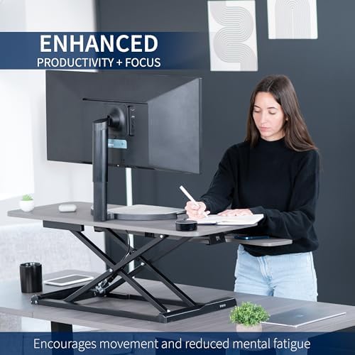 VIVO Dark Gray 42 inch Standing Desk Converter, DESK-V042KG - Image 4