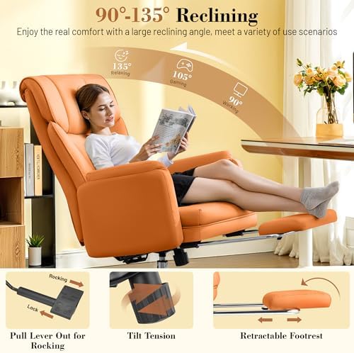 FelixKing Office Chair, Flip Armrests for Pets Criss Cross Legged,Brown - Image 5