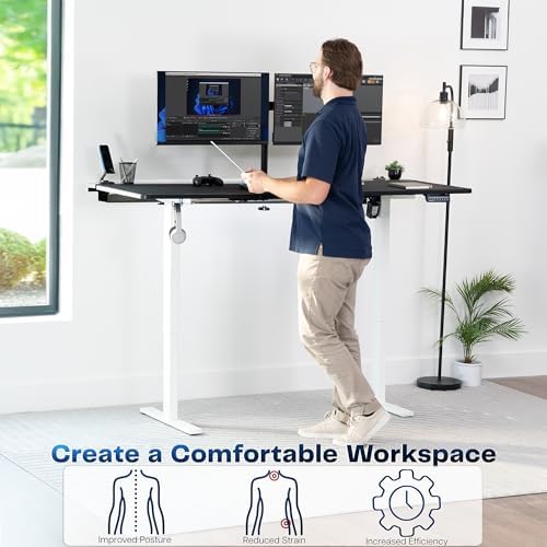 VIVO Black 71 x 30 in Standing Desk, DESK-KIT-1W6-P3B-71 - Image 3