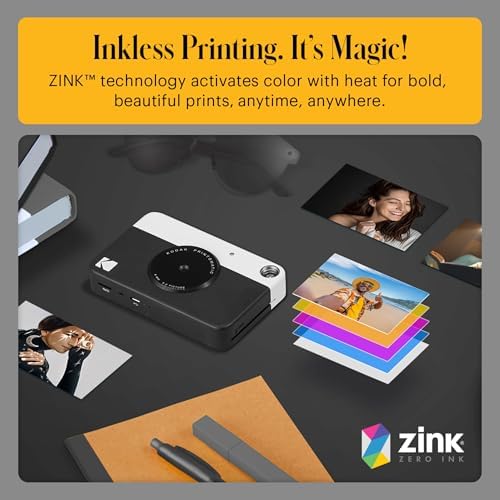 Kodak Printomatic Full-Color Instant Print Digital Camera - 75 Sheets Bundle - Prints On Zink 2x3 Sticky-Back Photo Paper - 5MP, Portable, Creative Fun Gift for Birthday, Christmas, Holiday - Black - Image 4