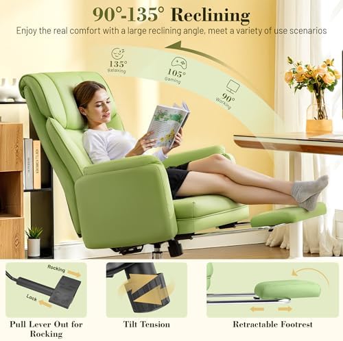 Office Chair, Flip Armrests for Pets Criss Cross Legged,Avocado Green - Image 5