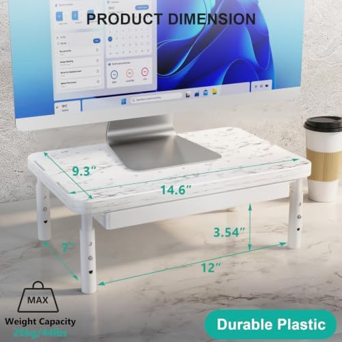 WALI Computer Monitor Stand with Storage, Monitor Riser 3 Height Adjustable - Image 3