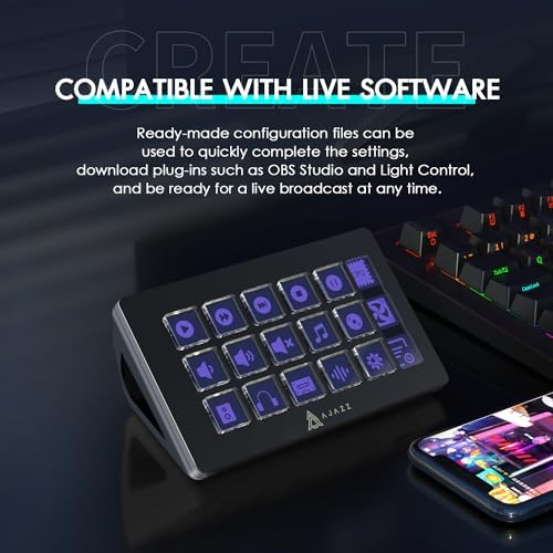 MANBASNAKE AKP153 Studio Deck, Stream Controller, 15 Macro Keys (Black) - Image 2