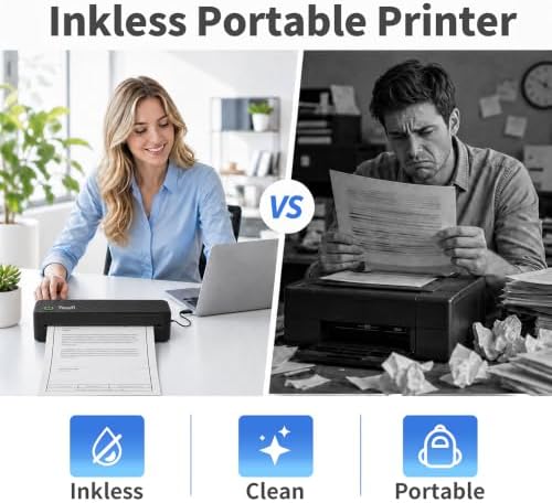Portable Thermal Printer for Laptop/Phone, Travel Inkless Bluetooth Printer - Image 3