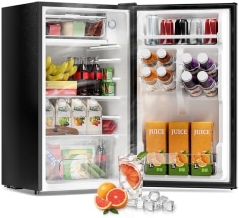 3.2 Cu Ft Mini Fridge with Freezer, Single Door Upright Freezer by Frostorm