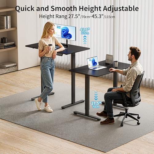 BIZUM 40x24 Inch Electric Standing Desk with Memory Presets, Quiet Motor Height Adjustable Stand Up Desk for Home Office & Gaming, Ergonomic Sit Stand Workstation，Black - Image 4
