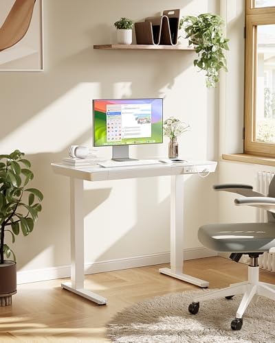 Marsail Glass Standing Desk, 35 x 20 Inch Small Sit Stand Desk - Image 2