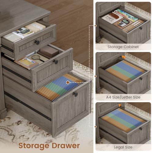 SEDETA L Shaped Office Desk with 4 Drawers Storage, 67"x67" Executive Desk - Image 5