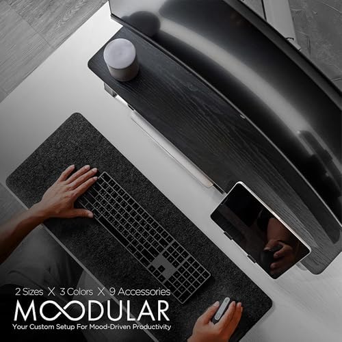 ULTRARM Moodular Wooden Monitor Stand Desk Organizer, Standard 33.4" Black - Image 2