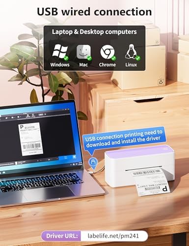 Phomemo Bluetooth Thermal Label Printer, 241BT Label Printer & 20Pcs Labels - Image 3