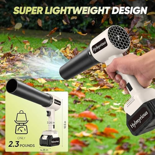 Leaf Blower Cordless with Battery and Charger 100,000 RPM Jet Dry Blower Handheld Turbo Fan 2x21V Batteries for Car Drying Patio - Image 2