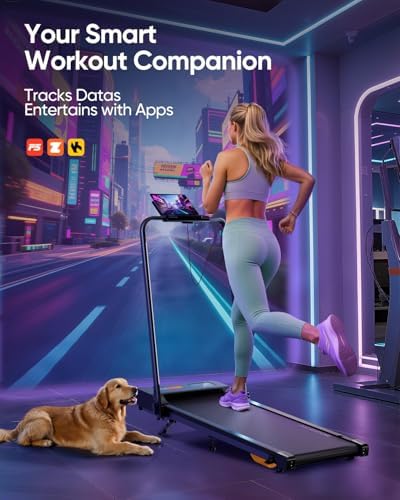 Acezoe Walking Pad with 10% Incline & Dual LED Display,4 in 1 Foldable Treadmill for Home Small Office, Compact Under Desk Treadmill with Handle bar,APP & Remote, 300 lbs Capacity - Image 4