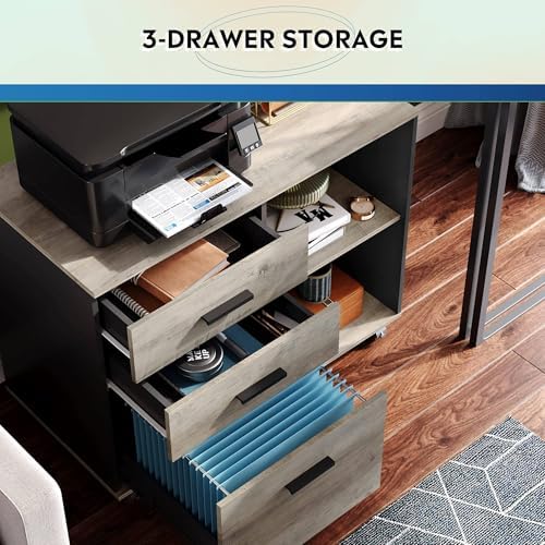 DEVAISE 3-Drawer Mobile File Cabinet, Lateral Filing Cabinet, Greige - Image 5