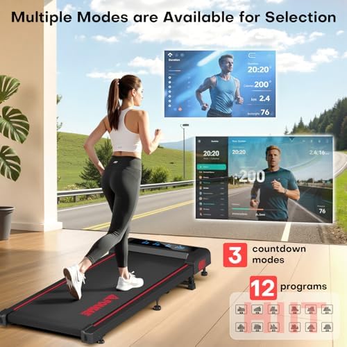 Walking Pad with Incline, FOUSAE 6.2MPH Walking Pad Under Desk Treadmill with 10% Incline, Full Screen LED Display, 2.75HP Brushless Drive, 12 HIIT Programs, Remote Control, 350 LBS Capacity - Image 5